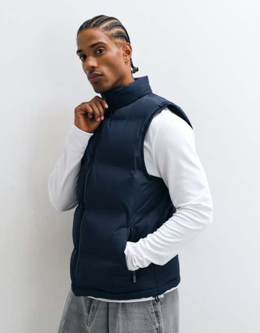 New Look puffer gilet in navy , 4 of 5