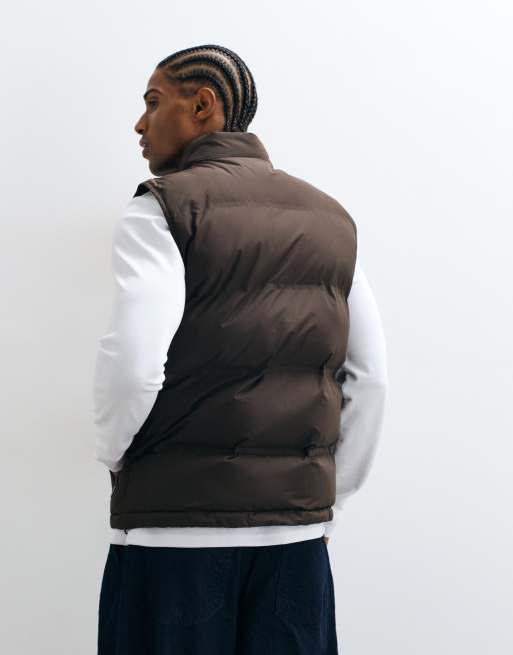 New Look puffer vest in brown , 5 of 5
