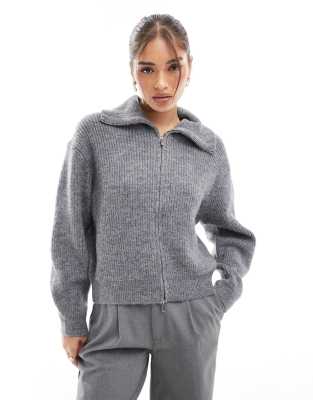 Pull À Demi-Zip Avec Col Montant Tendance