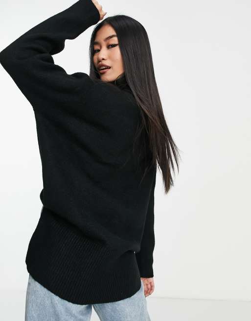 New Look - Pull col roulé à ourlet long - Noir, 4 de 4