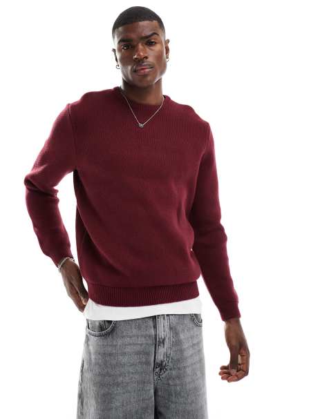 New Look - Pull en coton épais de qualité supérieure - Bordeaux - view 1