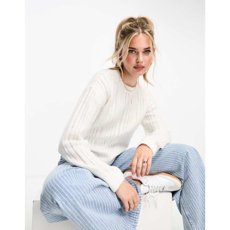 Haut Pull New Look Taille 36/S - Couleur Saumon, Occasion Bon état, Matière Acrylique