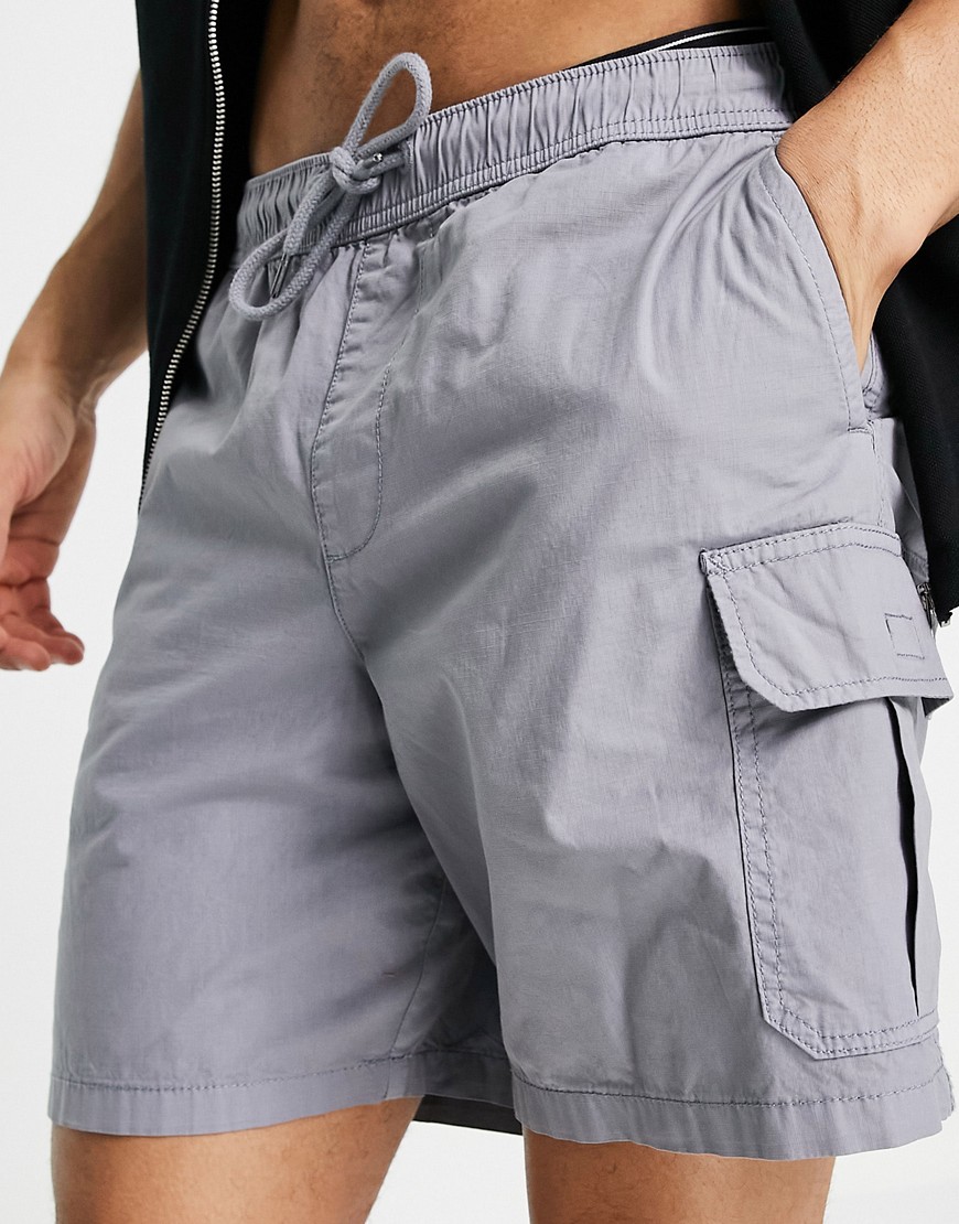 New Look pull on cargo shorts in blue-Blues