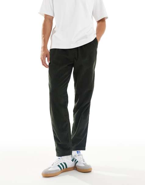 New Look pull on cord pants in dark khaki - view 1