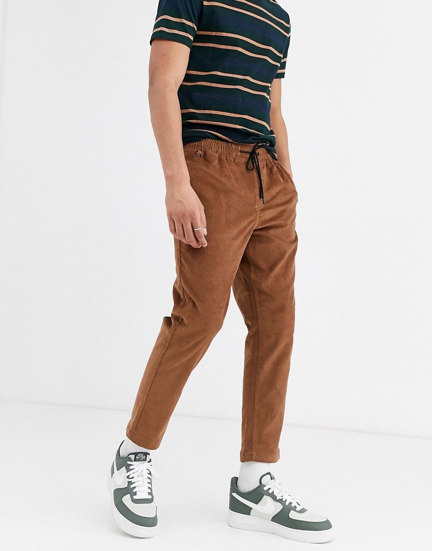 New Look pull on cord pants in tan