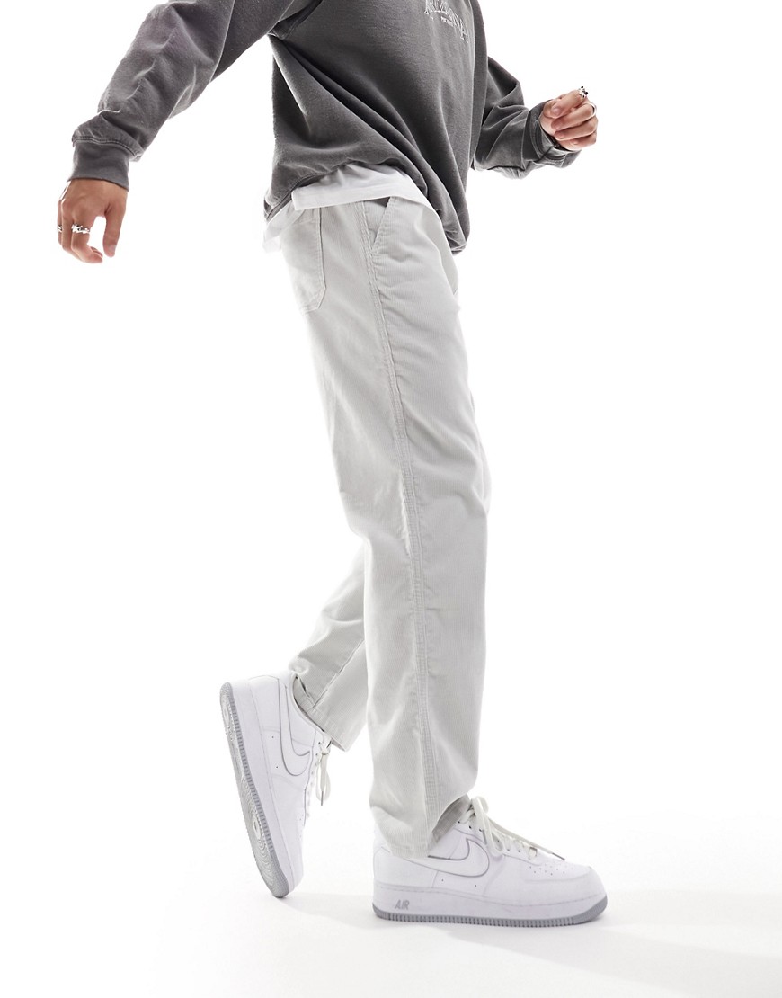 New Look pull on cord trouser in off white