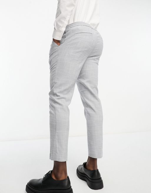 Textured Slim Cropped Trousers