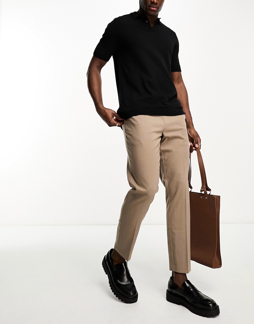 pull on smart pants in camel-Neutral