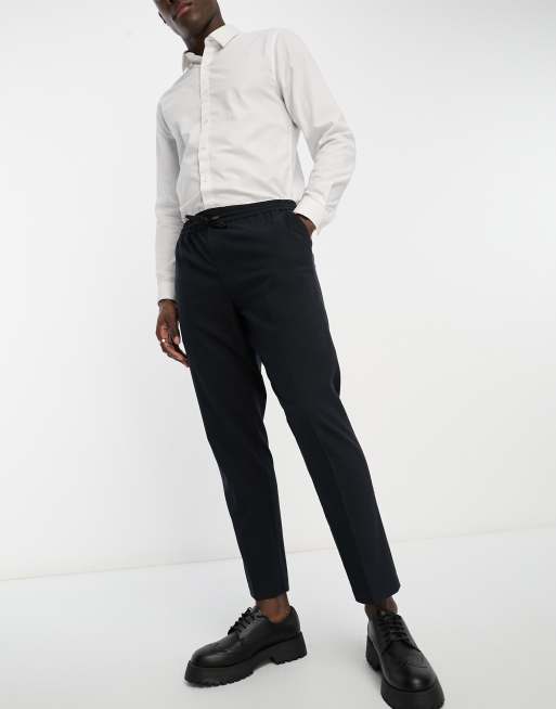 New Look pull on smart pants in navy ASOS