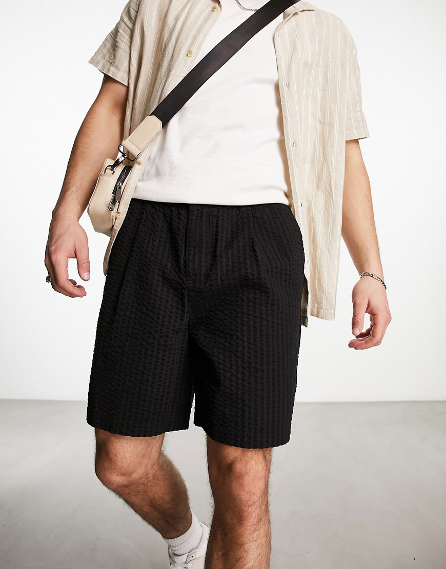 New Look pull on smart shorts in black