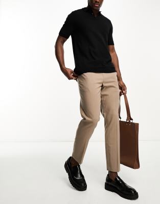 New Look pull on smart trousers in camel Neutral 22.00 Closer