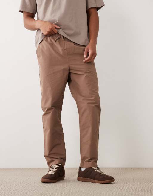 New Look pull on trousers in brown, 2 of 5