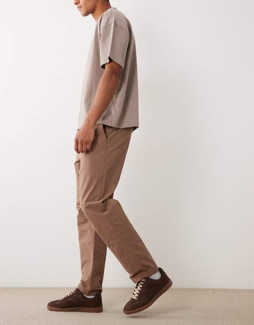 New Look pull on trousers in brown, 3 of 5
