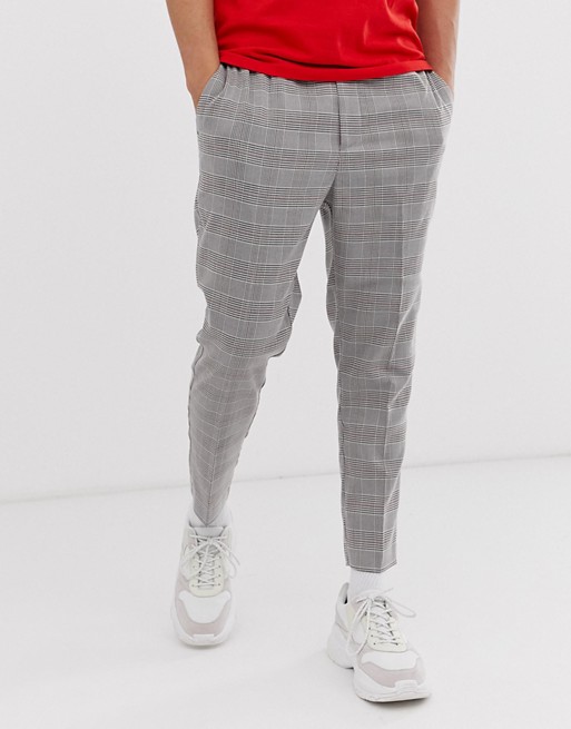 New Look pull on trousers in Prince of Wales check | ASOS