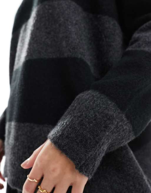 New Look - Pull oversize à rayures - Anthracite et noir, 3 de 4