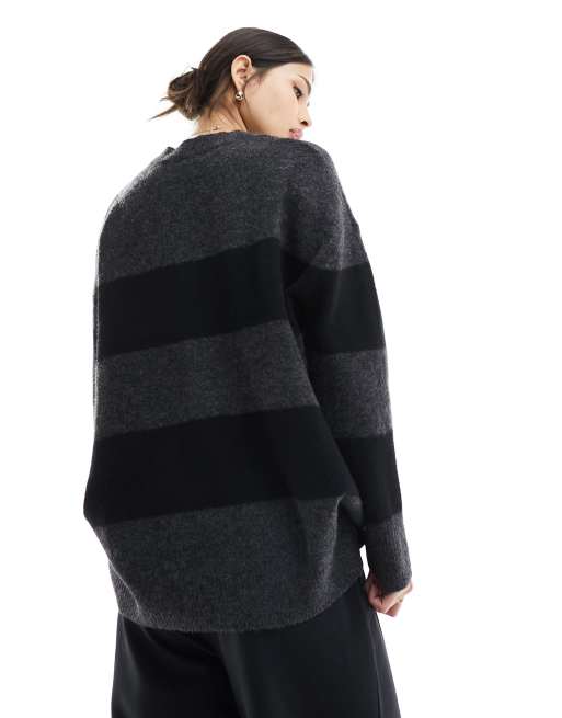 New Look - Pull oversize à rayures - Anthracite et noir, 4 de 4