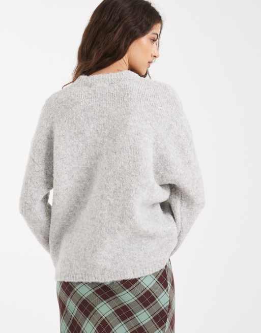 New Look - Pull oversize en tissu bouclé épais - Gris, 4 de 4