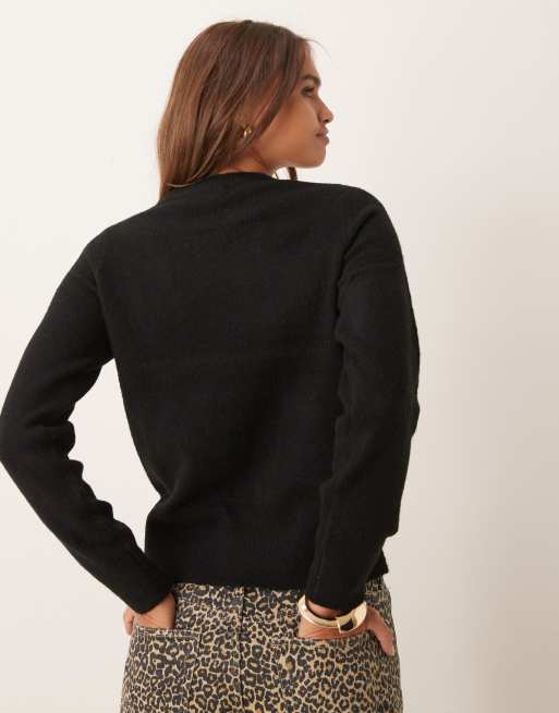 Pull détails plumes noir en viscose Naf Naf | 3 SUISSES
