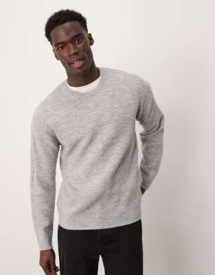 New Look - Pull texturé - Gris chiné