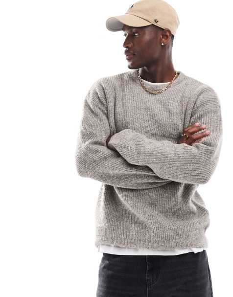 New Look – Pullover in Braun mit Rundhalsausschnitt und Ziernaht - view 1
