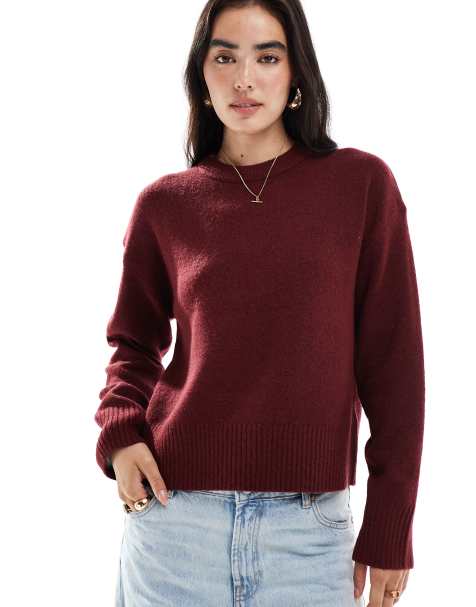 New Look – Pullover mit Rundhalsausschnitt in Rot - view 1