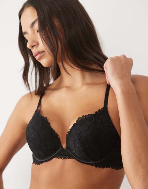 New Look Push-up-BH mit Spitze in Schwarz - view 1