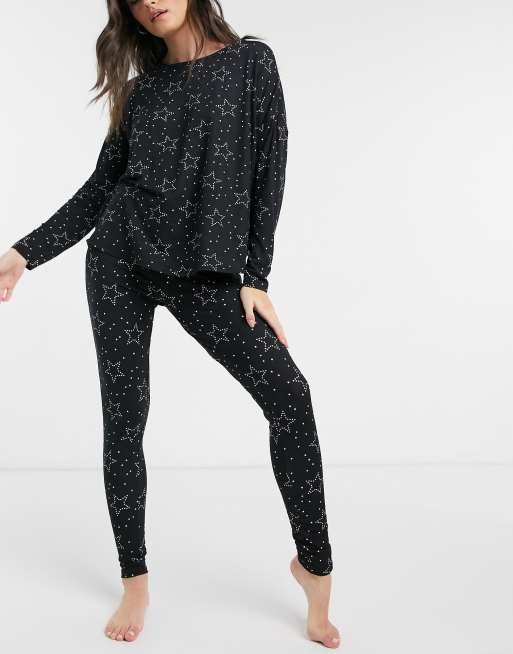 New Look - Pyjama doux au toucher à imprimé étoiles