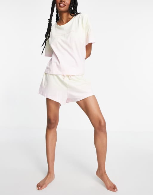 New Look - Pyjama met 'Positivity'-slogan in geel met kleurverloop