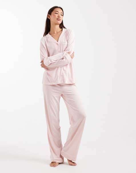 New Look - Pyjama met reverskraag in lichtroze - view 1