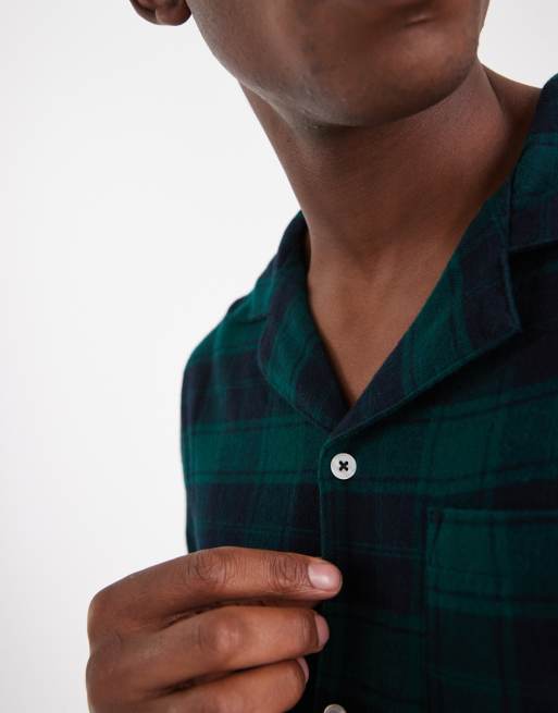 New Look pyjama set in dark green check, 4 of 4