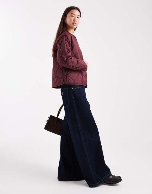New Look quilt padded jacket in burgundy, 2 of 4