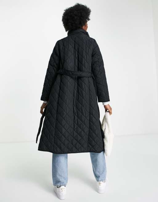 Quilted best sale midi coat