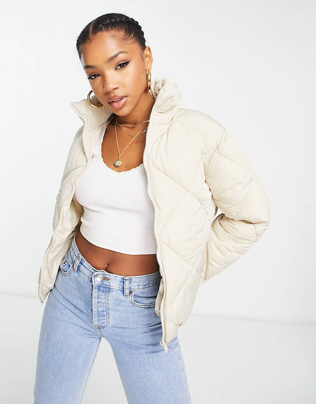 New Look - quilted boxy puffer jacket in cream