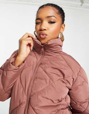 Asos pink 2024 puffer jacket