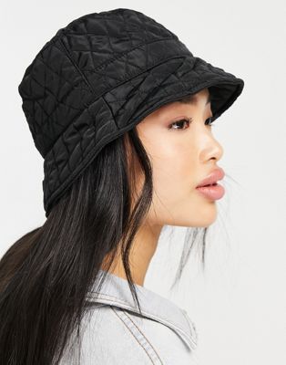 New Look quilted bucket hat in black
