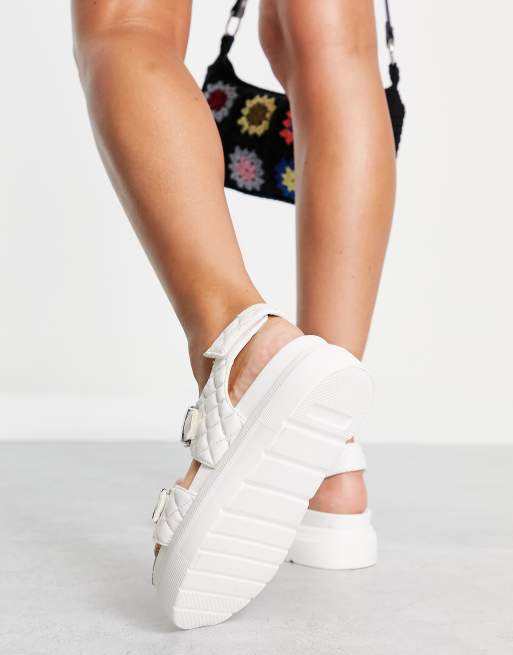 Quilted 2025 white sandals