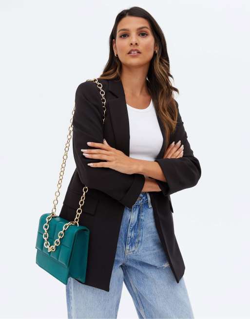 New Look quilted chain shoulder bag in green