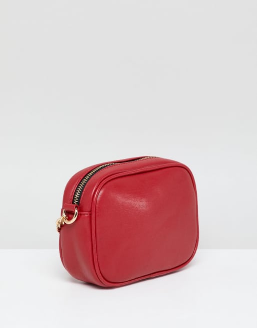 New Look quilted cross body bag in red ASOS