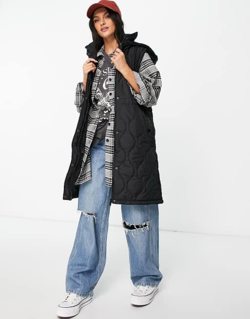 New Look quilted gilet in black