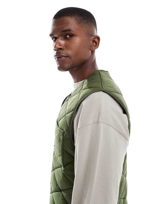 New Look quilted gilet in khaki, 4 of 5