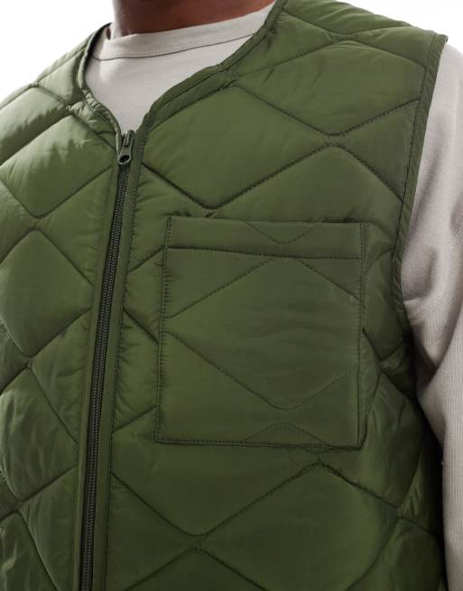 New Look quilted gilet in khaki, 5 of 5