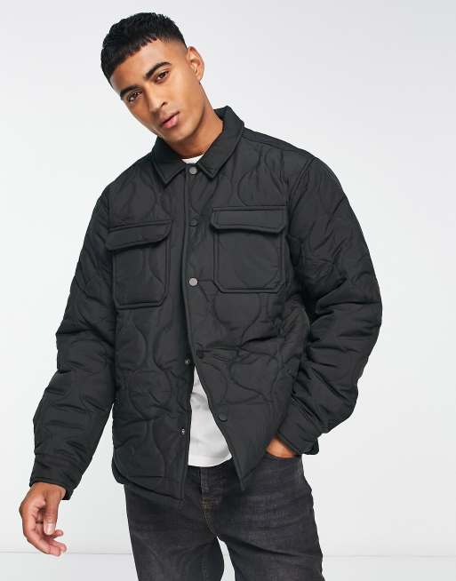 New Look quilted jacket in black | ASOS