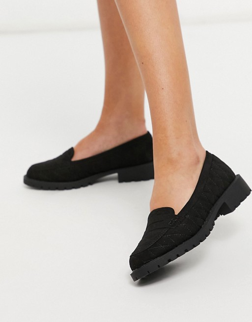 New Look quilted loafer in black