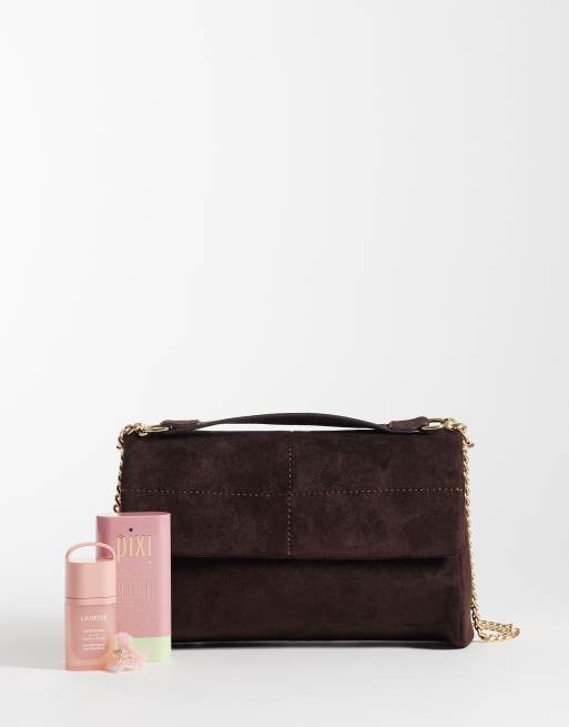 New Look quilted stitch front cross body bag in brown, 2 of 4