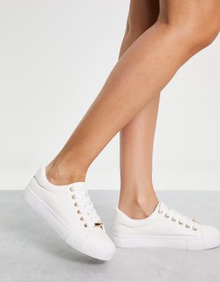 white quilted trainers