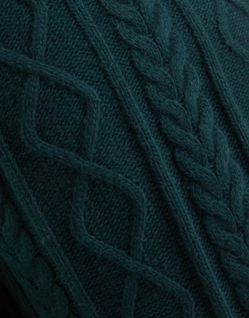 New Look raglan cable knit jumper in green, 3 of 4