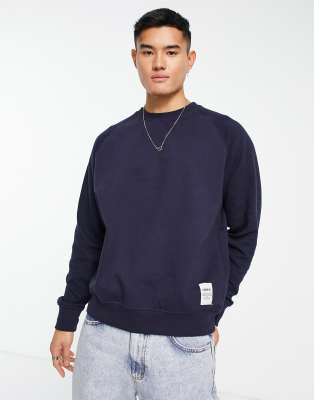 New Look raglan sleeve crew neck sweatshirt in navy