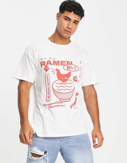 New Look ramen t shirt in white