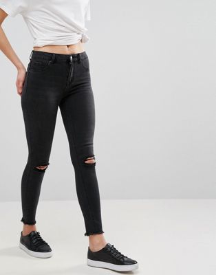 New Look Raw Edge Skinny Jeans | ASOS