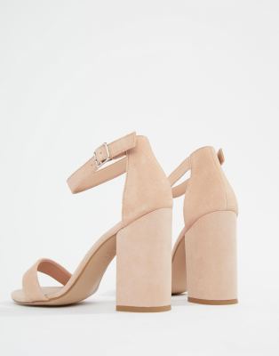 new look real suede barely there block heeled sandal